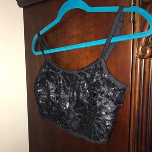 Black Sequin Halter Forever 21 Sz S